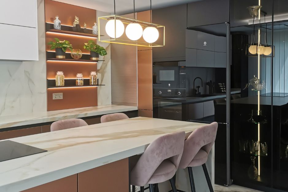 diseño cocina abierta dk Integral Studio Marbella Sotogrande Estepona Málaga Jaén